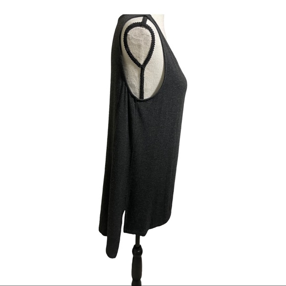 Eileen fisher round neckline side slit high low tank top grey black size small - Picture 4 of 12